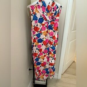 Pink and Blue One Shoulder Sundress for Wedding Guest